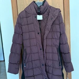 Calvin Klein Side-Stretch Puffer Women's Hooded Insulated Coat